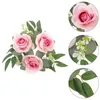 Candle Holders Christmas Votive Candlestick Garland Stand Artificial Leaf Rings