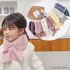 Lenços envolvem crianças coreanas de inverno, lenço de lenço de crianças à prova de frio Crianças de pescoço sólido cor de pelúcia quente meninos de malha lenços de babador lenços de babador