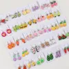 Earrings 50Pairs/Lots Kids Cute Cartoon Animals Fruits Clip on Earrings For Children Girls Gifts Jewelry Mix Style No Pierced Wholesale