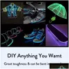 Dekoracja imprezy glow el wire neonowy taniec świąteczny DIY kostiumy odzież Lumoinous Car Light Ubrania Ball Rave 1m Drop dostawa H Dhbzt