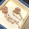 Серьги Piage Rose Series Inlable Crystal Expected 18k золота стерлинговым серебряным серебряным украшениями высококачественные дизайнер брендов Ann233Z