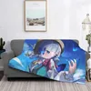 Blankets Comfort Kamisato Ayaka Blanket Accessories Sofa Decorative Genshin Impact Throw Warm Flannel For Couch