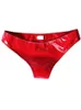 S3XL SHINY FAUX PU LÄDER BROSSER Våt utseende PVC Sexig pantie låg midja Calcinhas High Cut Tanga Trunks Underwear Lingerie 231222