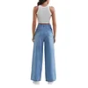 Damesjeans Casual lichtblauw met flodderige denim dames taille van broek verstelbare joggingbroek Techwear 2023 Vrouwelijke kleding
