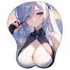 Repousa genshin hutao shenhe yelan eula 3d silicone mousepad genshin impacto suporte de pulso suportes mouse anime