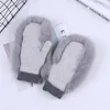 Luxe d'hiver pour femmes Real Fur Glove kintting mittens filles ski mittes chaudes russe gant du poignet 231222