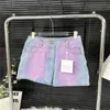 24SS Cotton Women Shorts Jeans مع خطاب Crystal Button Hight Milan Runway Brand Cowboy Jersey Tradual Outwear Mini DeniM A-Line Hotty Hot Pants