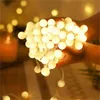 1 unidade de 236,22 polegadas / 6M LED cor branca quente pequena bola redonda luzes de corda, luzes de corda decorativas de quarto operadas por bateria, pátio, casa, Natal.