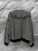 Sweats à capuche pour femmes printemps 2023 Black and White Striped Ruffled Doll Collar Docuable Femmes Top Basic Sweatshirt