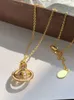 Designer Viviene Westwoods Viviennewestwood Empress Dowager Xis Light Luxury Globe Saturn Collier en émail rose pour femme Design personnalisé Sense Planet Collier