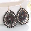 Dangle Earrings Geometric Crystal Silk Thread Alloy Earring Bohemian Metal Retro Vintage Statement Trend Originality