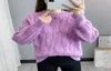 Pullover Teens Big Girl Child Blue Oneck Ed Sweater Femmes Automne Spring Long Scoeve Cashmere Playovers Femme Jumper tricoté9856044