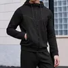 Moletons masculinos de manga comprida Men superior do outono com capuz de inverno com zíper waffle textura esporte casaco