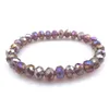 Purple AB Color 8mm Faceted Crystal Beaded Bracelet For Women Simple Style Stretchy Bracelets 20pcs lot Whole3217