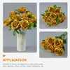 Decorative Flowers Bouquet Rose Gold Flower Artificial Romance Anniversary Decoration Silk Fake