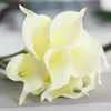 Dekorativa blommor 15 st konstgjorda pu calla lily brud bröllop bukett huvud latex blommor dekoration