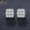 Дешевая цена оптовые украшения 925 серебряные серебра VVS Baguette Moissanite Diamond Geometric Sergs для мужчин женщин