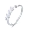 Cluster anneaux de mode couleurs argent cristal rigueur français tempérament tempérament féminin ouverte le doigt élégant bijoux de fête
