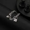 Braccialetti Link Fashion Punk Lock Lock Bracciale Hip Hop Bangles Bangles Bangles Class Metal Metal Chain Spesso Gioielli in acciaio inossidabile Valentino Valentino