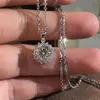 Choucong ny ankomst lyxsmycken 925 sterling silver runda klippt vitt topas cz diamantparty pendell kvinnor bröllop halslur gåva254j