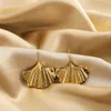 Dangle Ohrringe französische romantische geometrische Geometrische Ginkgo Blatt Anhänger Gold plattiert Aussage Big Stud Gothic Accessoires Party Schmuck