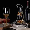 Enamel Colored Crystal Red Wine Cup Set Home European Style Grape Goblet Foreign Wine Cup Decanter Wedding Gift 231222