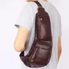 Backpack Genuine Leather Men Sling Shoulder Cross Body Bag Travel Rucksack Fashion Real Casual Cowhide Male Messenger Chest