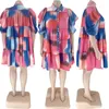 Vestidos de festa Tendência de verão Tie Tye Dye Impresso Lapel Camisa plissada