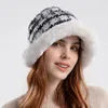Berets Winterhut für Frauen plus Samtplaid Fischermütze Plüsch Damen Hüte warmer Ohrschutz