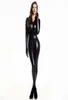 Women Sexy Wetlook PVC Latex lingerie bodysuit With gloves Open Crotch Clubwear fetish Catwoman Faux Leather catsuit costumes Y2008721482