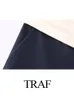 Traf Frauen elegant modische modische Länge breite Hose Reißverschluss Frau Herbst Chic Casual High Taille Office Lady Lose Hosen 231222