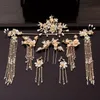 Traditionele Chinese haarspeld goud haarkammen bruiloft haar accessoires hoofdband stick stick hoofdtekel hoofd sieraden bruids headpiece pin y2295d