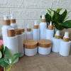 Storage Bottles 60ml 120ml 150ml 250m Bamboo Wood Lotion Pump Cap PET Plastic Bottle For Shampoo Body Hair Care