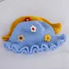2023 Crochet Hat de pescador de pescador de color caramelo cubo de color japón Japón de tejido suave Sombreros coreanos pintores cálidos de invierno 2312222
