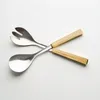 Spoon 2 pezzi insalata cucchiaio forcella fatta per le tavoli da cucina in acciaio inossidabile set da cucina in acciaio inossidabile set di pneli da cucina utilizzando strumenti per il ristorante a buffet