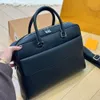 Pastas Designer Masculino Puro Couro Preto Crossstripe Maleta Messenger Bag Laptop Bag Business Office Bag Cross-Body Bag Traveling Bag Shoulderbag Purse AAAA