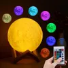 LED Moon light REMOTE CONTROL Usb holiday sleep rechargeable Creative dream table night lamp colorfully Touch Decor Bedroom GIFT288E
