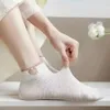 Women Socks Soft Sock Boat Female 5pairs/lot Summer Ankle Lace Short Low Cartoon Femme Cut Mesh Cute Chaussette Breathable