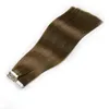 40 pieces Straight European Tape Hair #4 Brown Color Human Hair Extensions