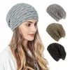 Gorro do Skull Caps Beanie de inverno para mulheres lã alinhada de malha quente Cap casual hat2855