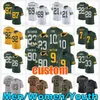 10 Love Football Jersey 9 Christian Watson Aaron Jones Lukas Van Ness Jaire Alexander Quay Walker Rashan Gary Bart Starr Romeo Doubs AJ Dillon Reggie White Jayden Reed