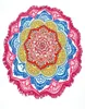 147147cm Cound-serviette de yoga Round Tasselle de tapisserie décor avec motif de fleurs nappes de plage Picnic MAT2708695