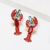 أقراط التدوير بالجملة jujia robster خمر قطرة للنساء تصميم الكريستال بيان المجوهرات الهدية