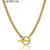 Correntes Long T Bar Chander Colar para homens homens Chain Chain Gold Color Hip Hop Geométrico o Shape Lock Declaração266b