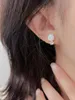 Kolczyki stadnorskie 2023 Modne S925 Pure Silver Ear Round Aubao Proste diamentowe osadzanie lekka luksusowa moda