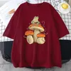 Men's T Shirts T-Shirt Retro Hip Hop Sweatshirt Pastoral Style Mushroom Frog Print Short Sleeve Fashion Casual Summer Cotton Top