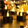 Party Decoration Led Flameless Candle Light Powder uiterlijk Soft Home Wedding Verjaardag Batterij 5 Color Drop Delivery Garden Feestelijke OTXZ8