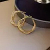 Boucles d'oreilles cerceaux automne et hiver grand zircon tournure sinueuse géométrique pour femmes cadeaux de bijoux élégants