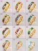 Cluster ringen merk exclusieve mooie geometrie kleur vintage email 0,8 cm breedte goud voor vrouwen etnische sieraden promoties