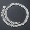 Lodowe 14 mm Mens Miami Cuban Link Naszyjnik Hip Hop Lad Diamond Bling Cuban Cuban Chain